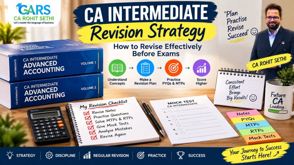 CA Intermediate Revision Strategy: How to Revise Effectively Before Exams CA Intermediate revision strategy with study plan, practice questions and mock tests