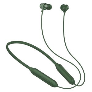 Kratos Green Bluetooth neckband with wireless earbuds