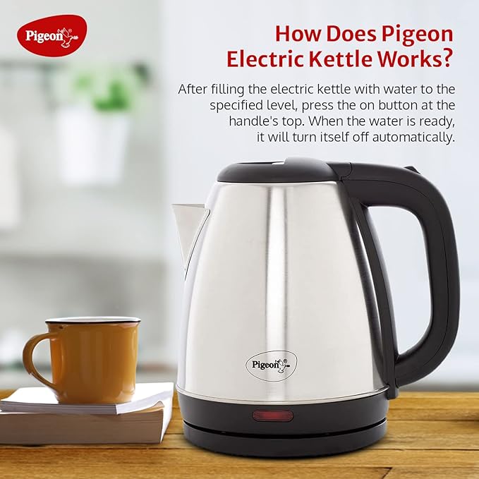 Pigeon Electric Kettle – Easy Water Boiling Pigeon electric kettle with water level indicator