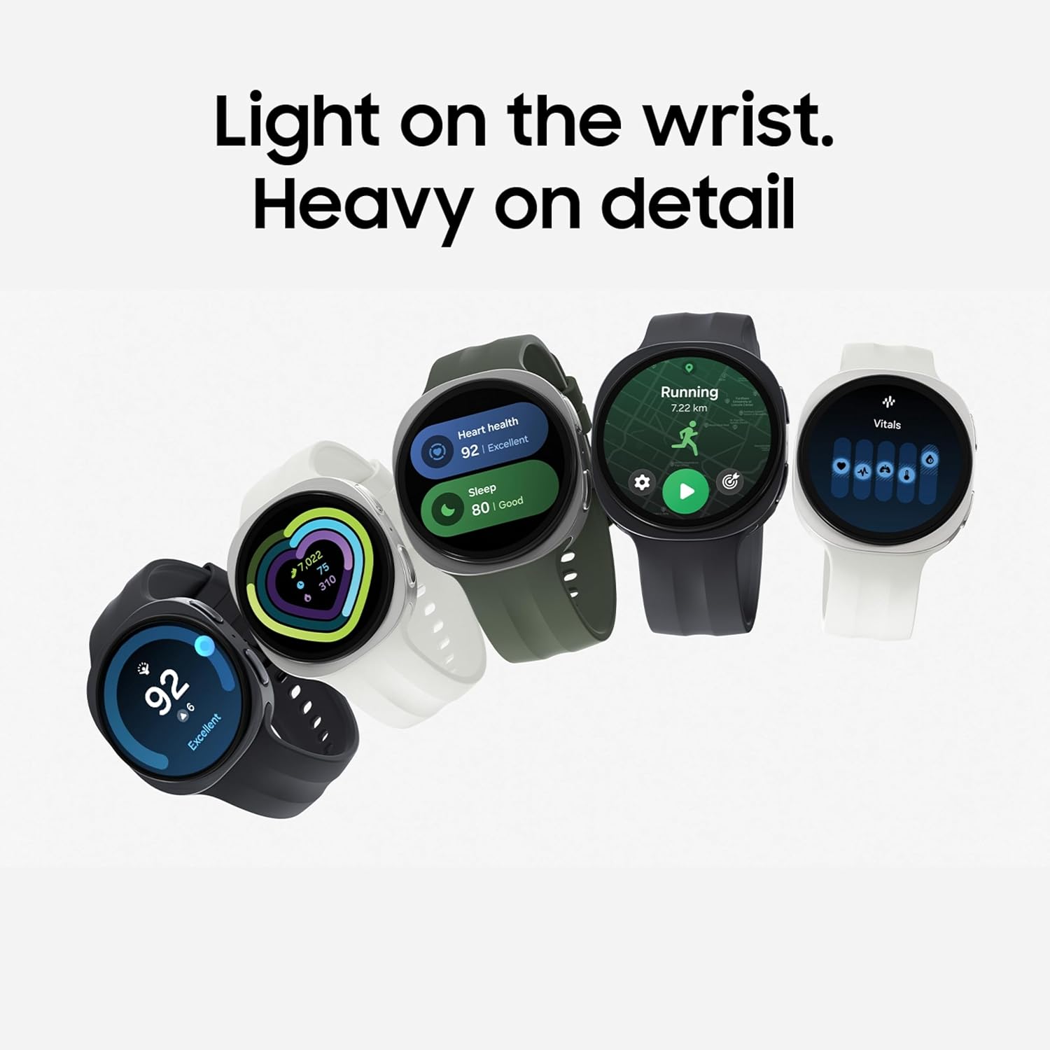 Samsung Galaxy Watch – Health and Fitness Tracking Samsung Galaxy Watch series showing health and fitness tracking features