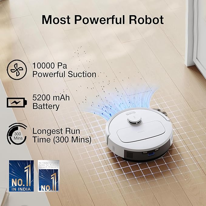 Most Powerful Robot Vacuum Cleaner Powerful robot vacuum cleaner with 10000Pa suction and 5200mAh battery
