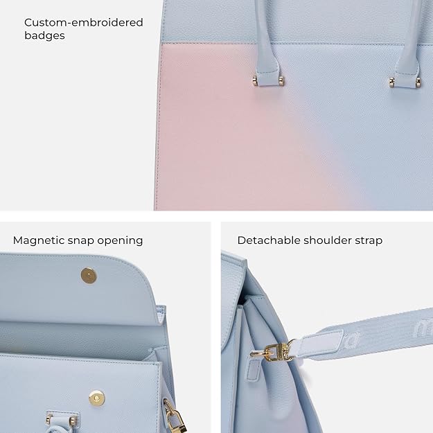 Pastel Blue Bag – Magnetic Snap Opening Pastel blue bag with magnetic snap opening and detachable shoulder strap